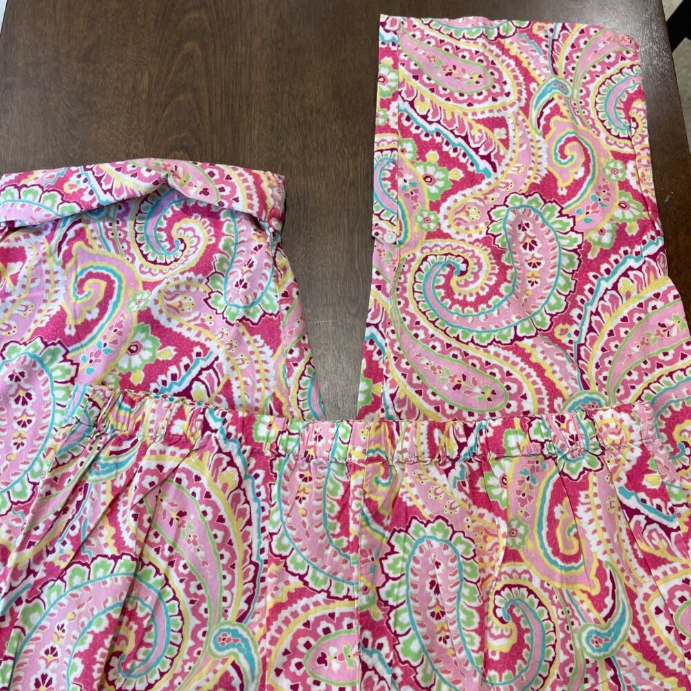 Vera Bradley Capri Melon PJ Pajama Pants Women's Size Large 100%‎ Cotton Paisley - Picture 9 of 10